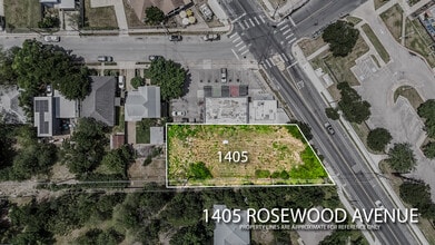 1405 Rosewood, Austin, TX - AERIAL  map view