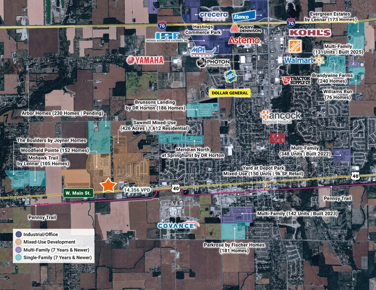 US-40 & Windswept Rd, Greenfield, IN for sale - Plat Map - Image 1 of 5