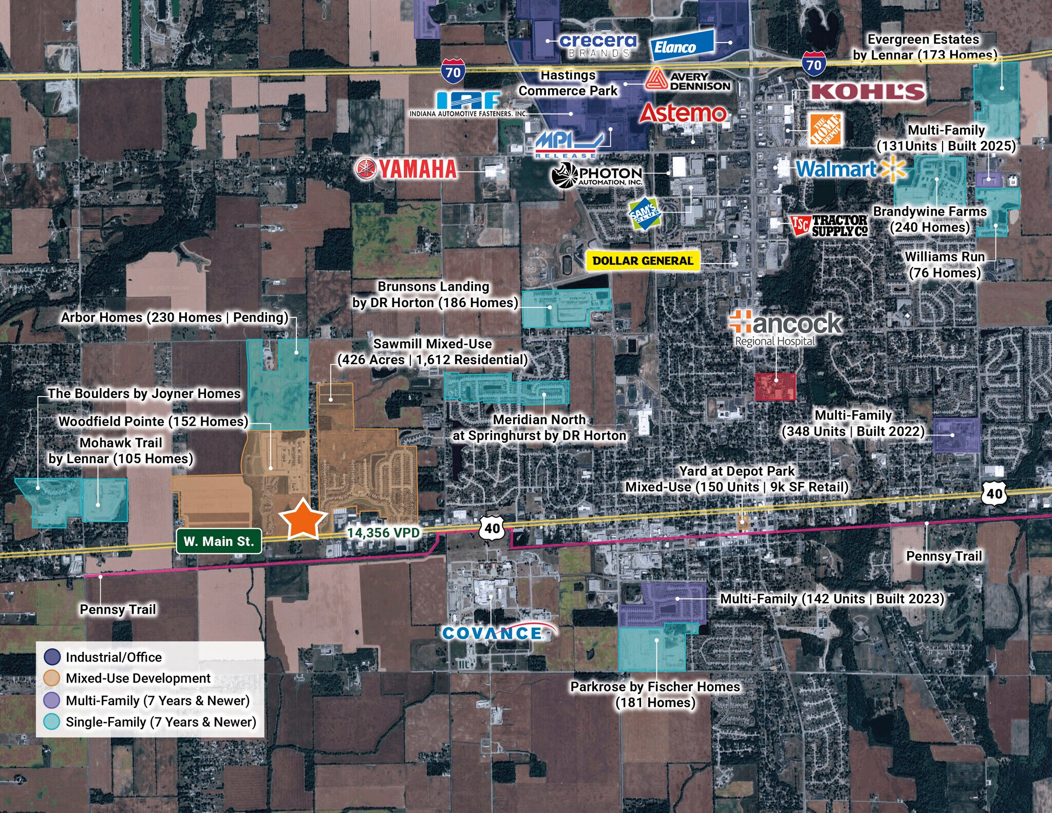 US-40 & Windswept Rd, Greenfield, IN for sale Plat Map- Image 1 of 6