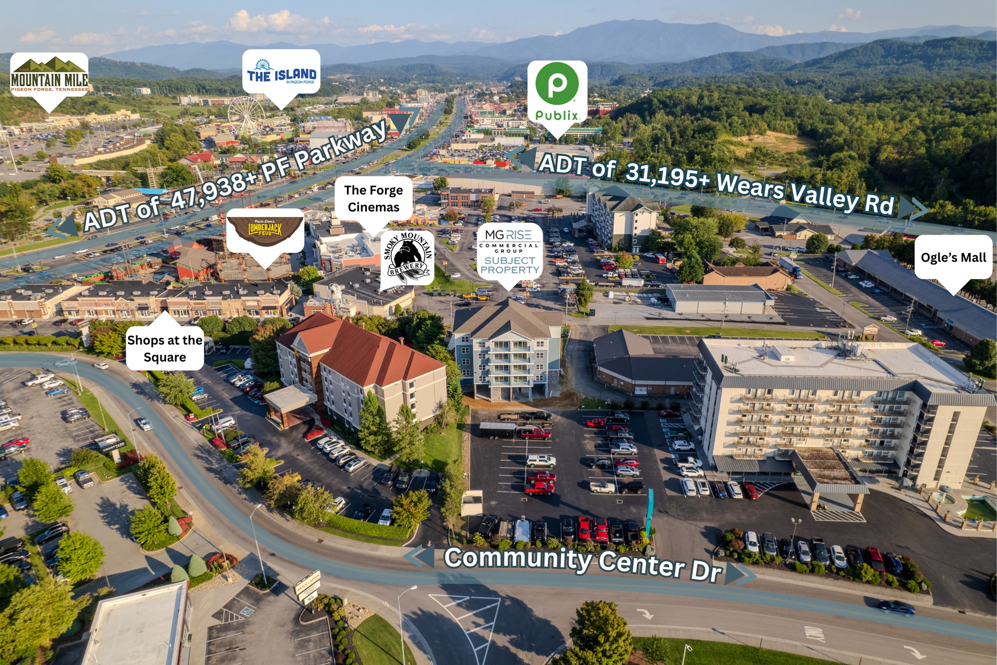 129 Sugarfoot Way, Pigeon Forge, TN for sale Aerial- Image 1 of 26