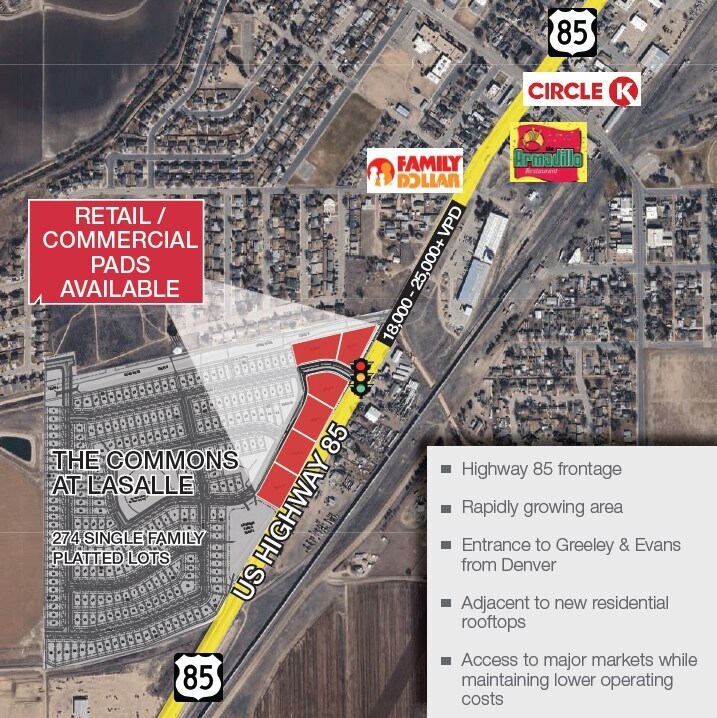 US Highway 85, La Salle, CO for sale Aerial- Image 1 of 3