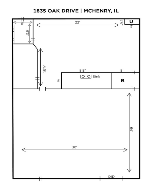 1627-1635 Oak Dr, Mchenry, IL for sale - Floor Plan - Image 2 of 6