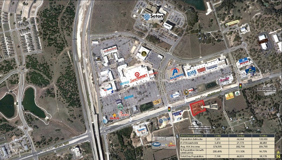 1500 E Whitestone Blvd, Cedar Park, TX for lease - Aerial - Image 2 of 6