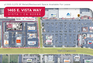 1465 E Vista Way, Vista, CA - aerial  map view