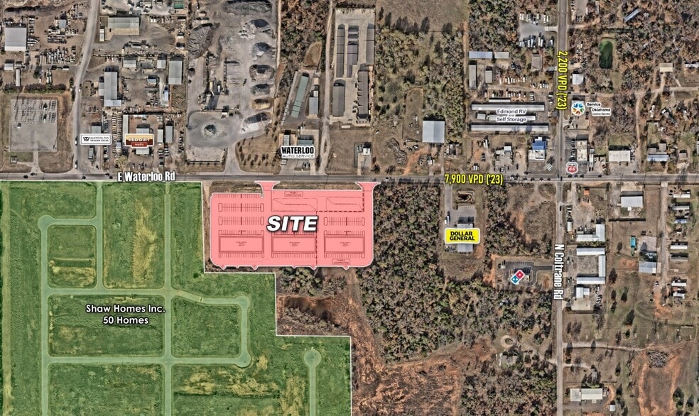 SWQ of Waterloo Rd & Coltrane Rd, Edmond, OK for lease - Aerial - Image 2 of 2