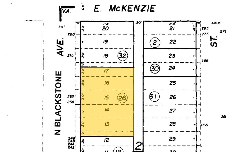 258 N Blackstone Ave, Fresno, CA for lease - Plat Map - Image 2 of 5