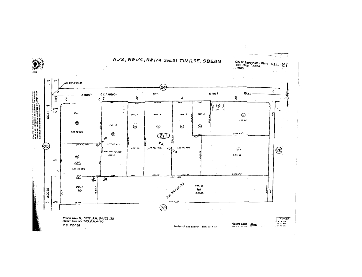 Amboy Rd, Twentynine Palms, CA for sale Plat Map- Image 1 of 2