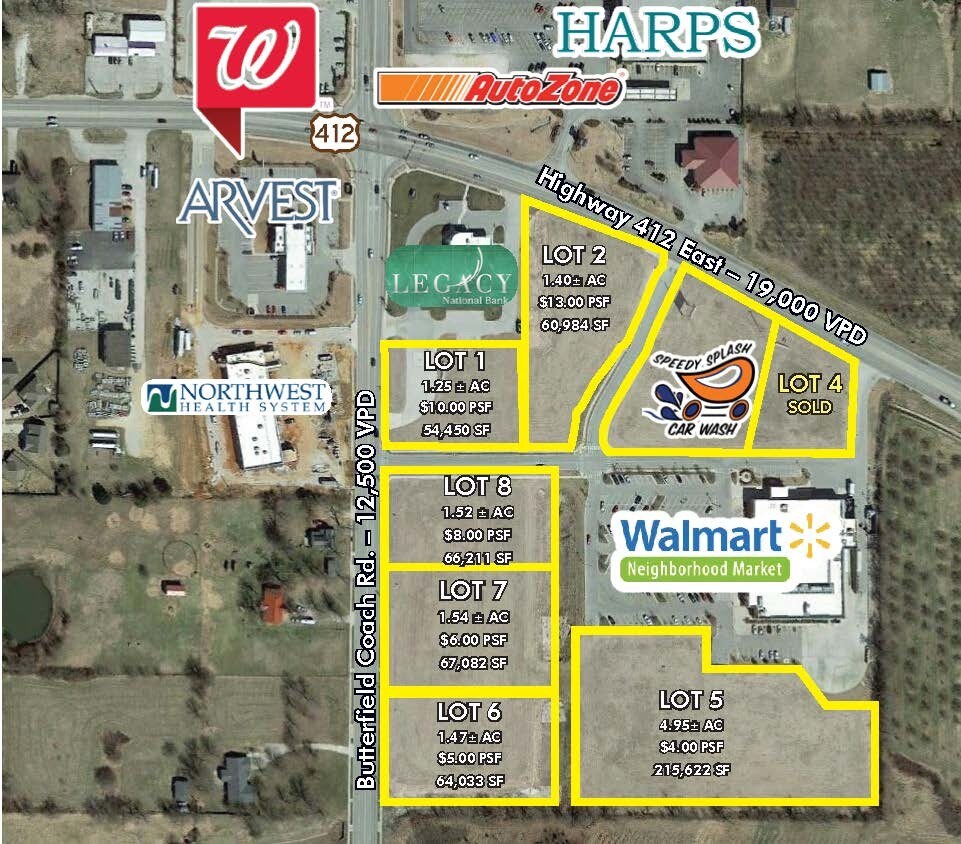 Butterfield Coach Rd & Hw, Springdale, AR for sale Aerial- Image 1 of 1