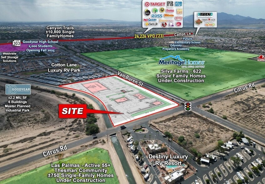 Citrus Rd and Van Buren, Goodyear, AZ for sale - Aerial - Image 1 of 4