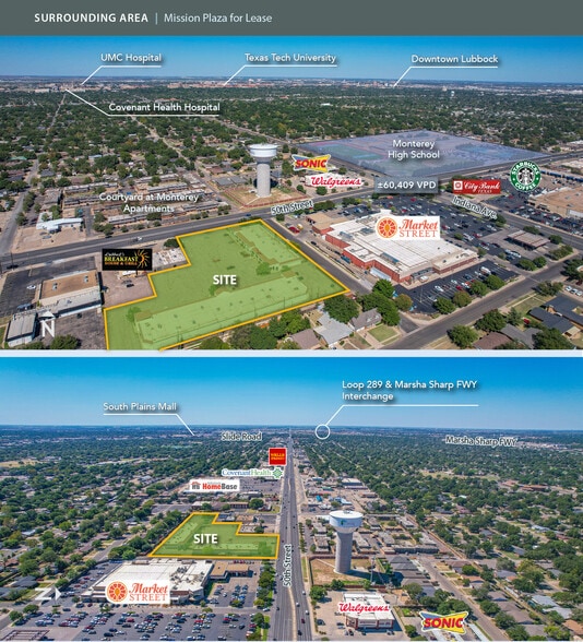 3501 50th- St, Lubbock, TX for lease - Aerial - Image 2 of 5