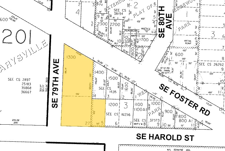 7916 SE Foster Rd, Portland, OR for sale - Plat Map - Image 1 of 1