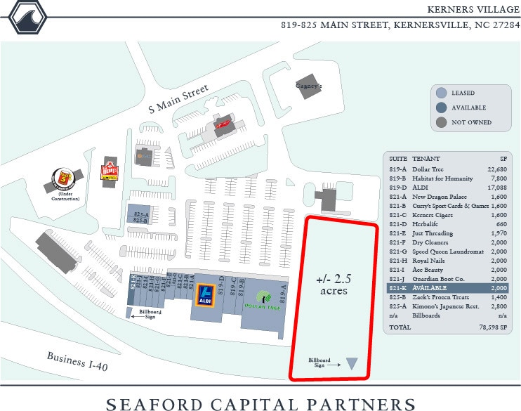 819-821 S Main St, Kernersville, NC for lease - Site Plan - Image 2 of 6