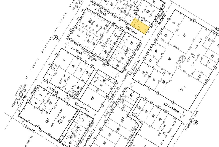 451 University Ave, Palo Alto, CA for lease - Plat Map - Image 1 of 1