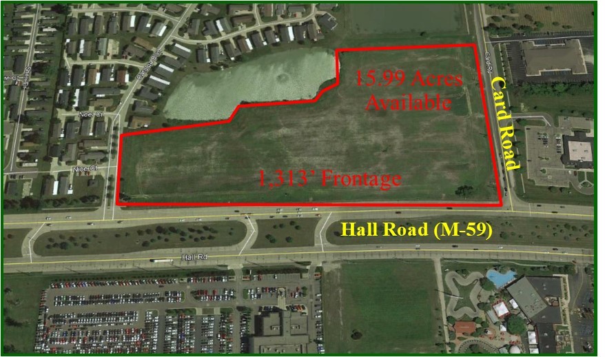 NW Corner Hall Road & Card Road, Macomb Township, MI for sale - Aerial - Image 1 of 2