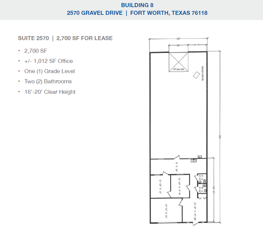 2501-2519 Gravel Dr, Fort Worth, TX for lease Floor Plan- Image 1 of 1