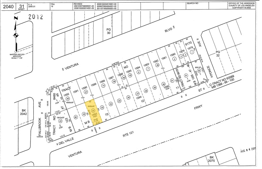 22763 Del Valle St, Woodland Hills, CA for sale - Plat Map - Image 3 of 3