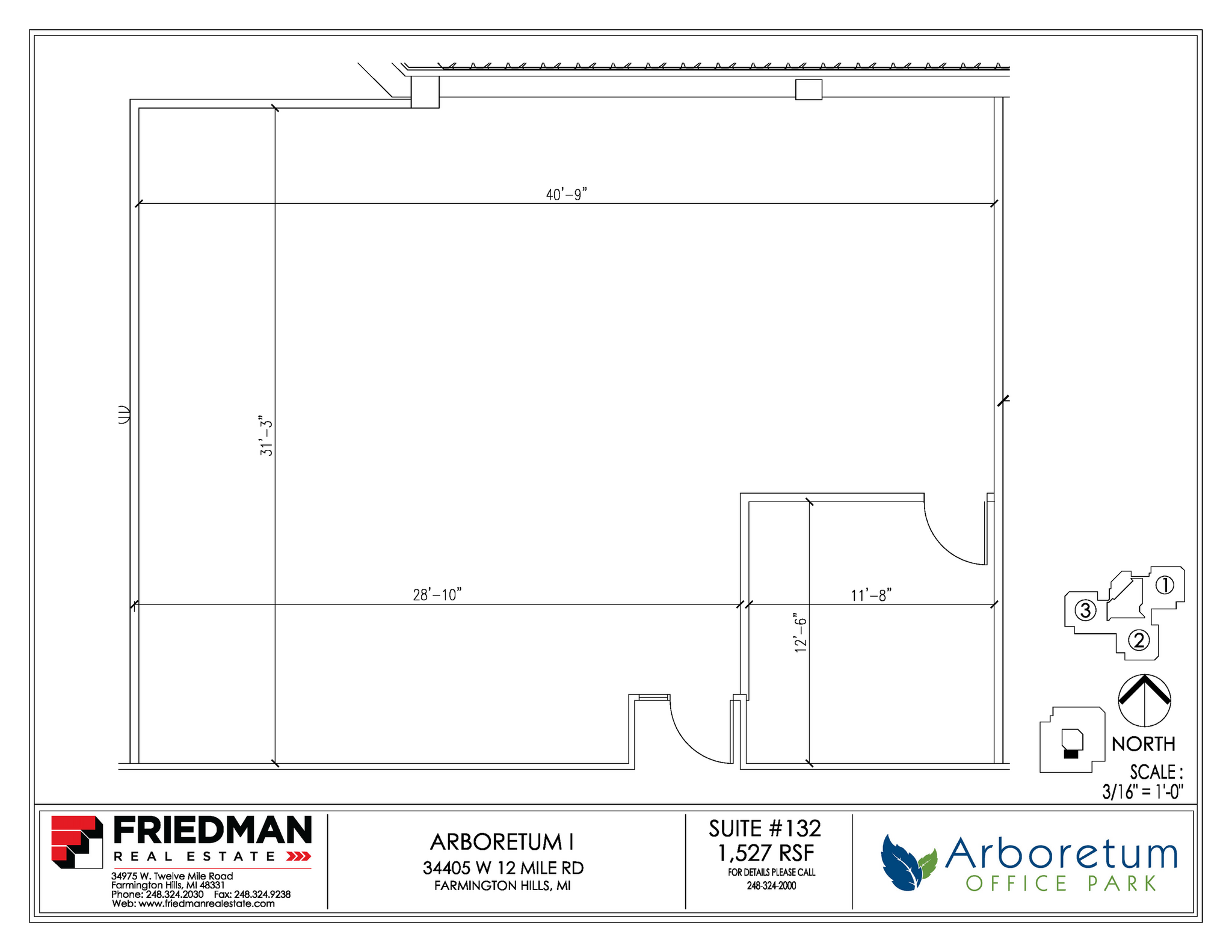 34405 W 12 Mile Rd, Farmington Hills, MI for lease Floor Plan- Image 1 of 2