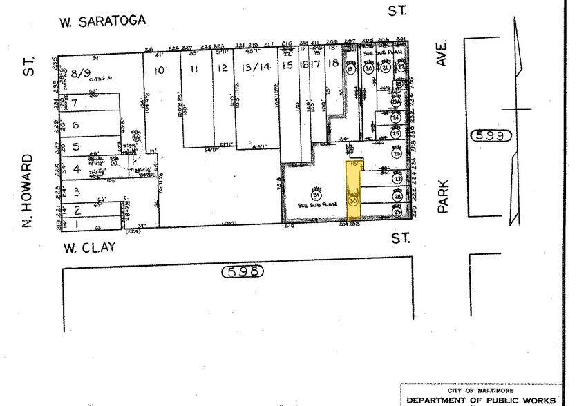 202 W Clay St, Baltimore, MD for sale - Plat Map - Image 3 of 3