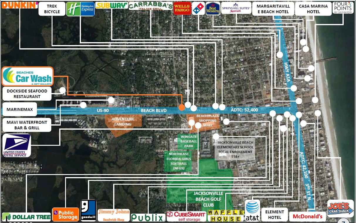 1401 Beach Blvd, Jacksonville Beach, FL 32250 Beaches Car Wash