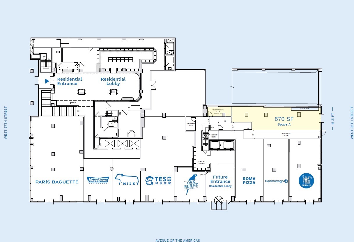 980 Avenue of the Americas, New York, NY for lease Floor Plan- Image 1 of 1