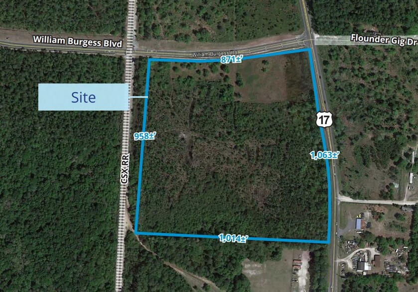 SWQ US 17 And William Burgess Blvd, Yulee, FL for sale - Aerial - Image 2 of 2