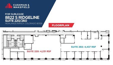 8822 S Ridgeline Blvd, Highlands Ranch, CO for lease Floor Plan- Image 1 of 1