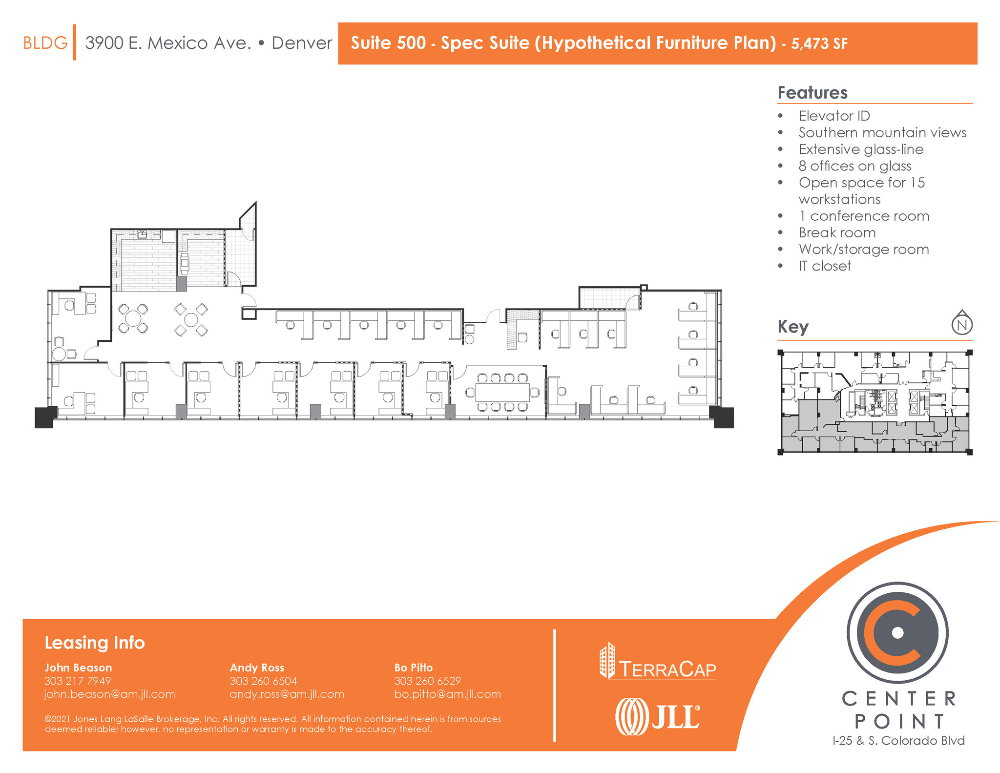 3900 E Mexico Ave, Denver, CO for lease Floor Plan- Image 1 of 3