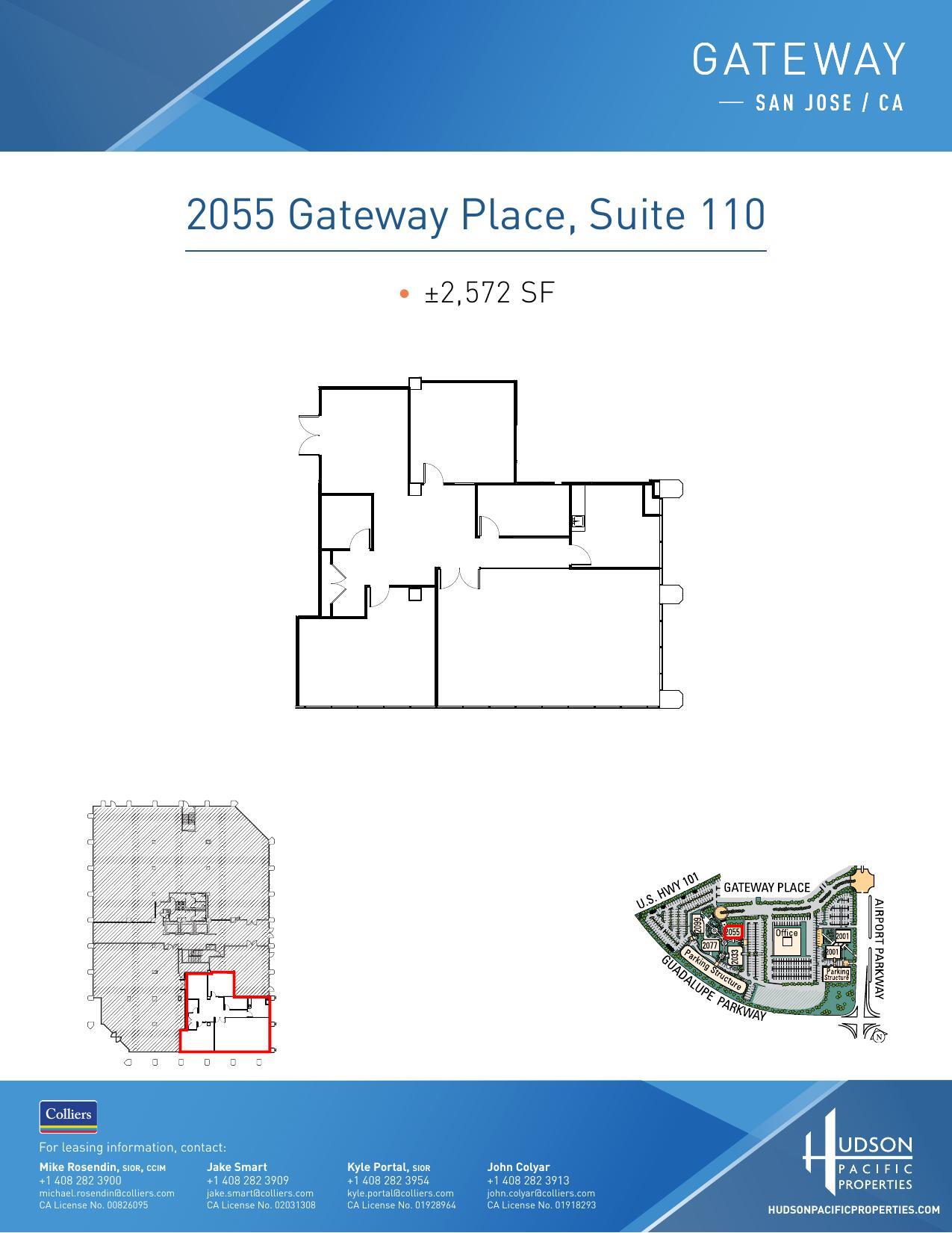 2033 Gateway Pl, San Jose, CA for lease Floor Plan- Image 1 of 1