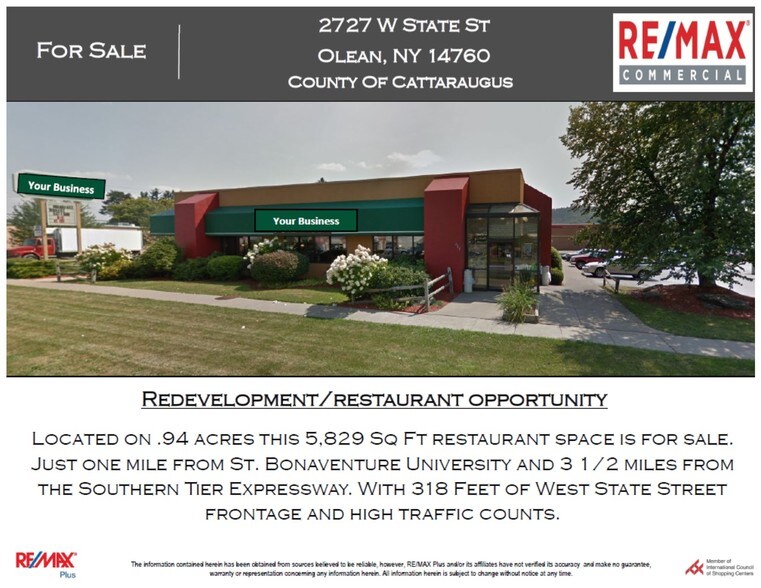 2727 W State St, Olean, NY for sale - Primary Photo - Image 1 of 1