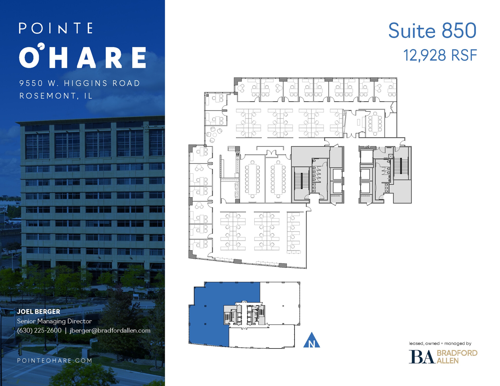 9550 W Higgins Rd, Rosemont, IL for lease Floor Plan- Image 1 of 2
