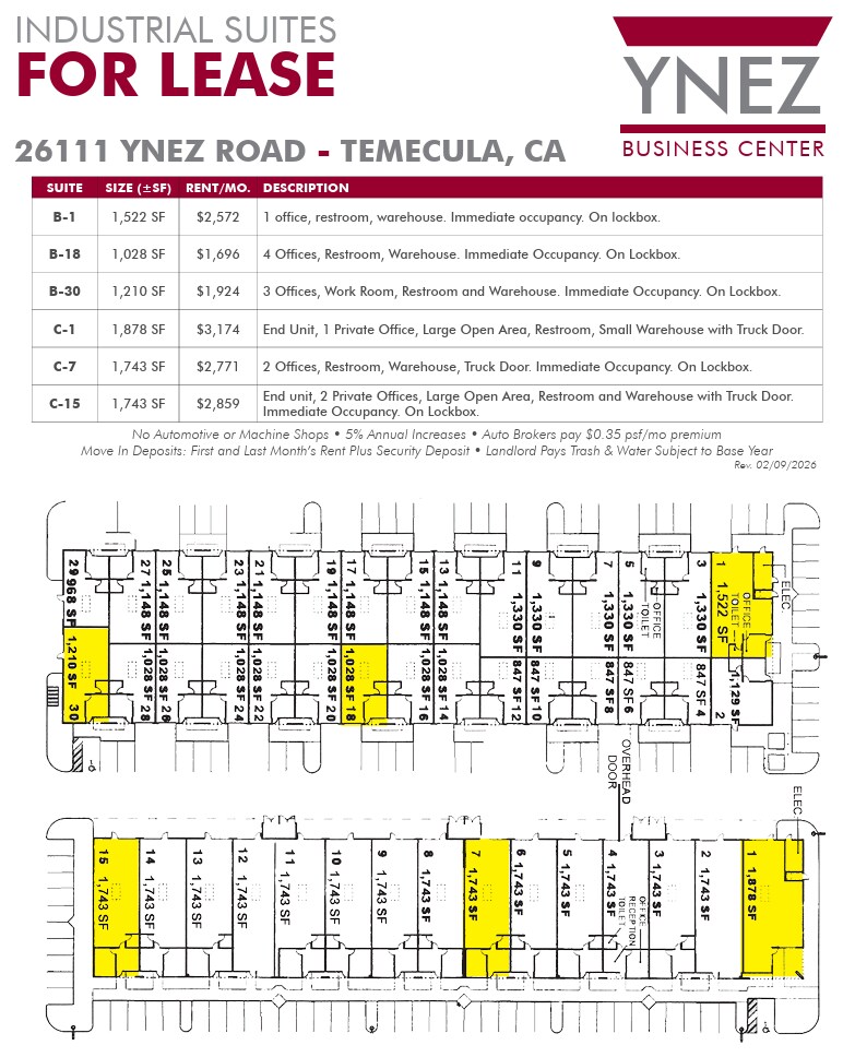 26111 Ynez Rd, Temecula, CA for lease Floor Plan- Image 1 of 1