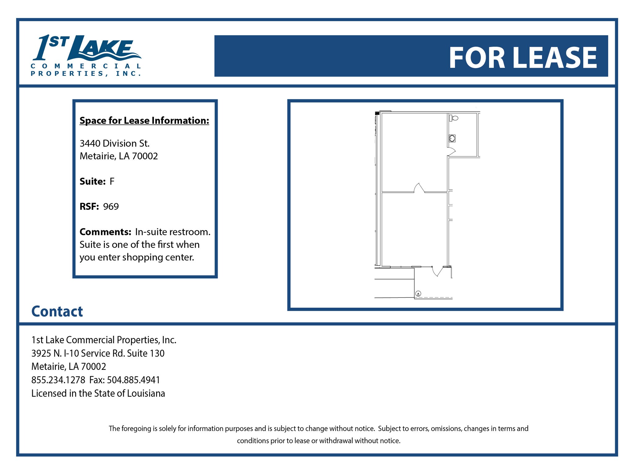 3440 Division St, Metairie, LA for lease Floor Plan- Image 1 of 1