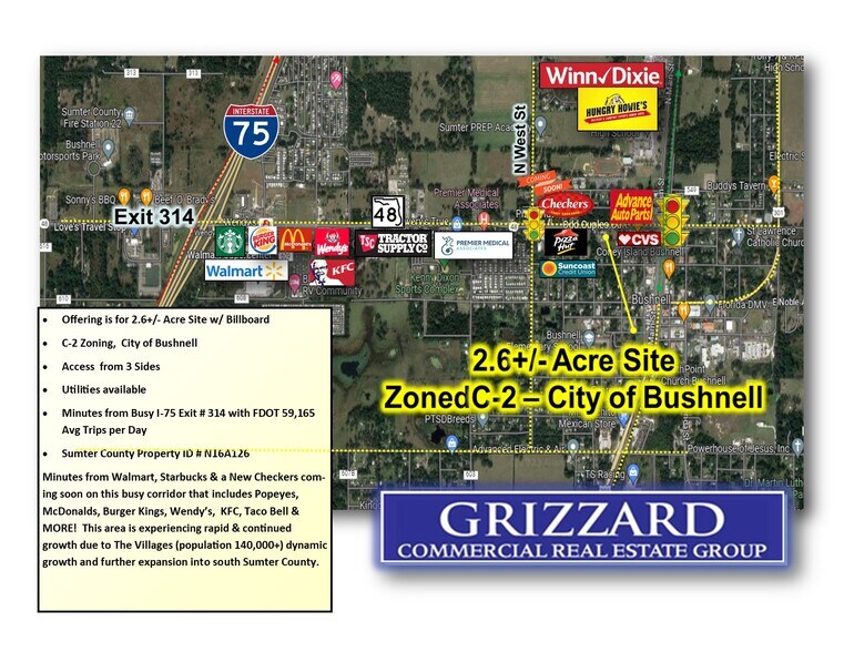 224 CR 48, Bushnell, FL 33513 2.6+/ Acre Commercial Site Motivated Seller