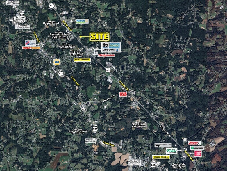 2928 Hickory Blvd, Hudson, NC for lease - Aerial - Image 2 of 5