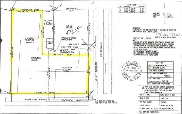 Bob Wade Ln NW, Huntsville, AL for sale - Plat Map - Image 1 of 1