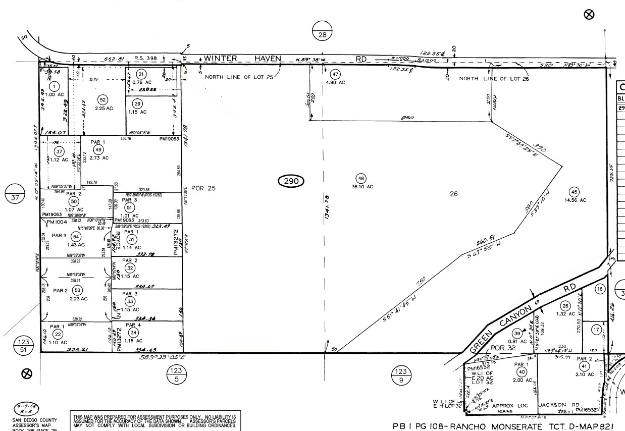 Winter Haven Rd, Fallbrook, CA for sale Plat Map- Image 1 of 1
