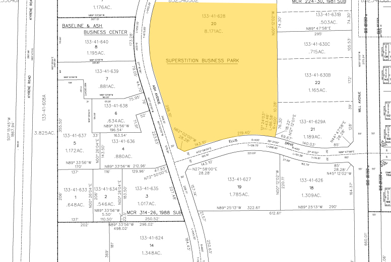 4625 S Ash Ave, Tempe, AZ for lease - Plat Map - Image 2 of 8