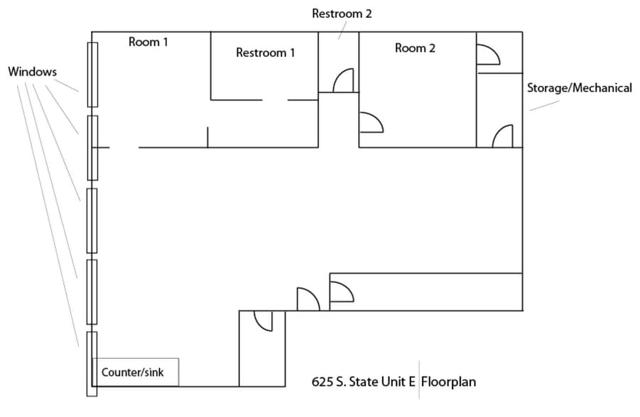 623-627 S State St, Salt Lake City, UT for lease - Floor Plan - Image 2 of 9
