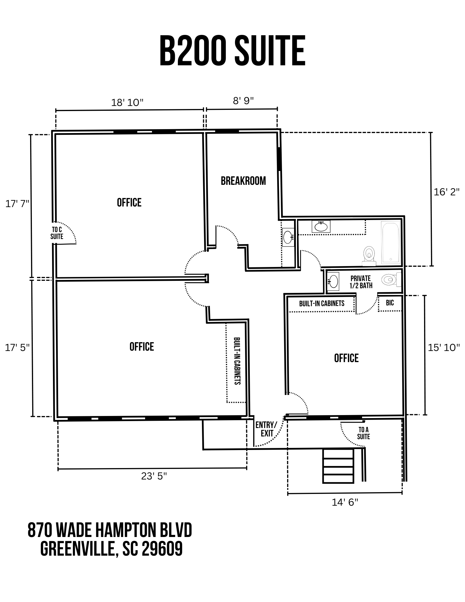 870 Wade Hampton Blvd, Greenville, SC for lease Floor Plan- Image 1 of 2