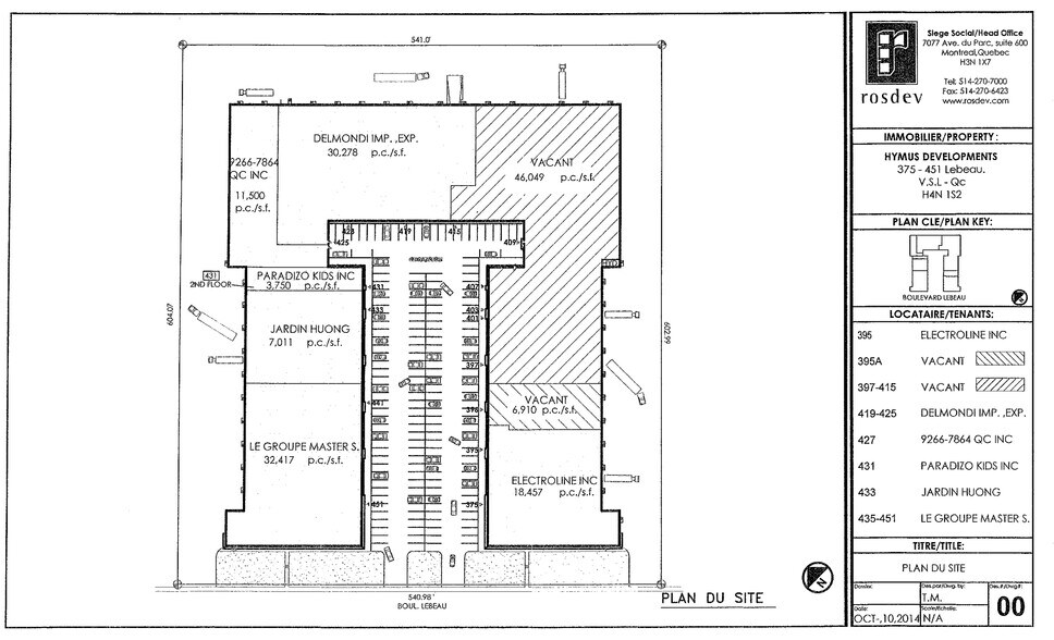 373-451 Boul Lebeau, Montréal, QC for lease - Site Plan - Image 2 of 7