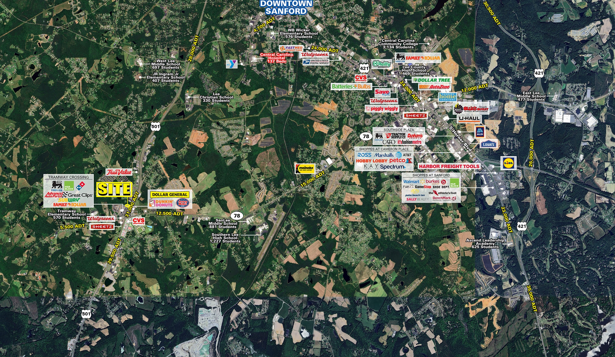 2220 Jefferson Davis hwy, Sanford, NC for lease Aerial- Image 1 of 4