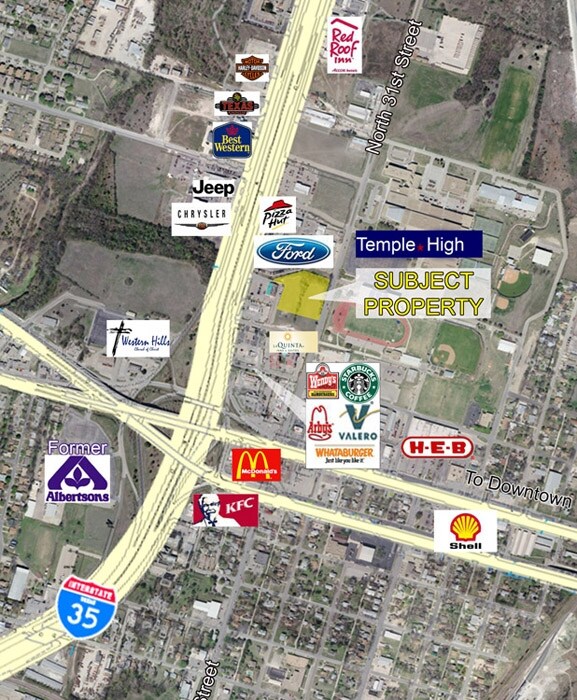 1604 W Calhoun Ave, Temple, TX for sale Aerial- Image 1 of 1