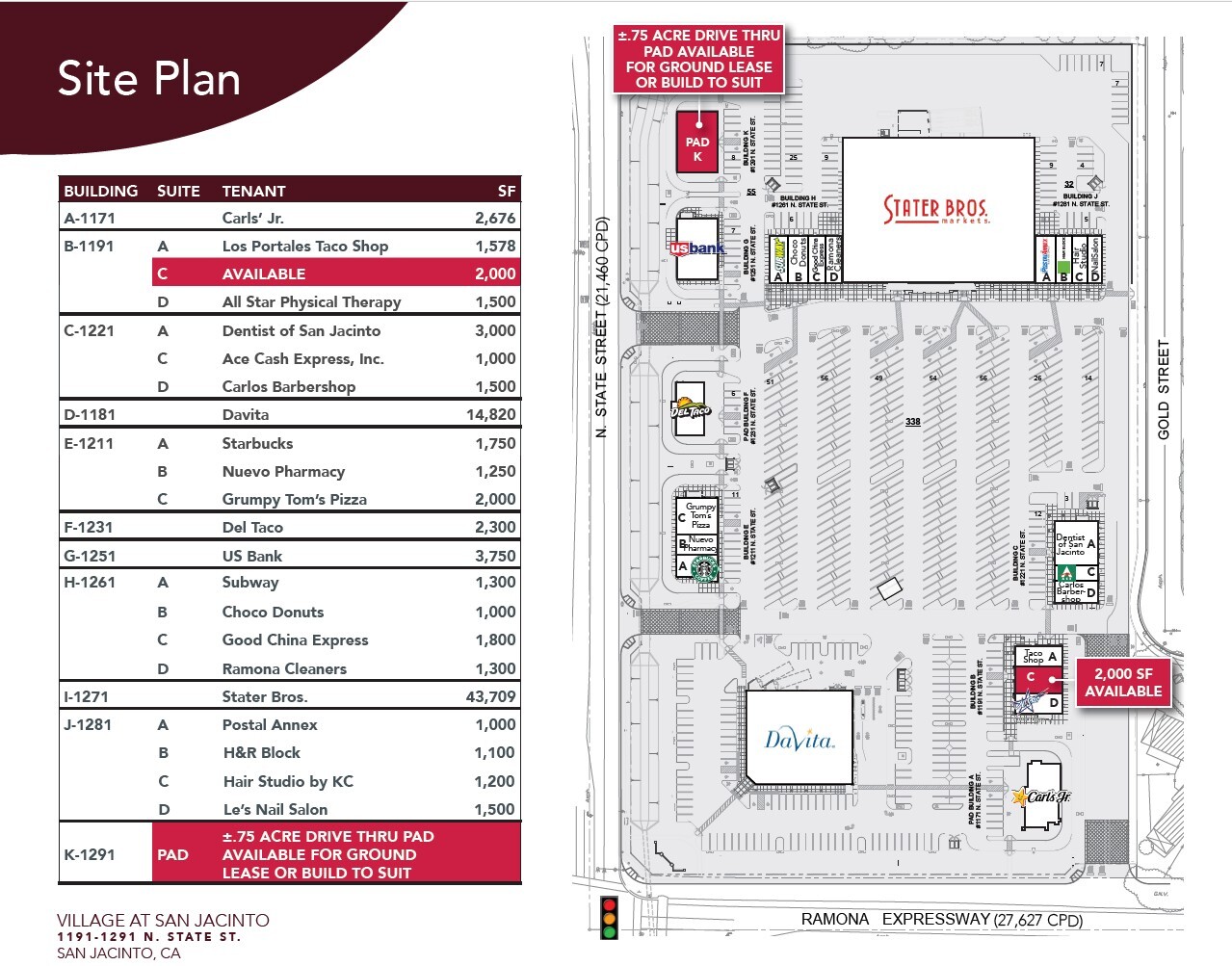 1171-1291 N State St, San Jacinto, CA for lease Floor Plan- Image 1 of 1