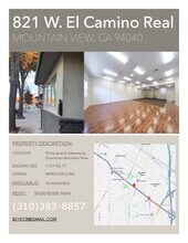 821 W El Camino Real, Mountain View, CA for lease Building Photo- Image 1 of 10