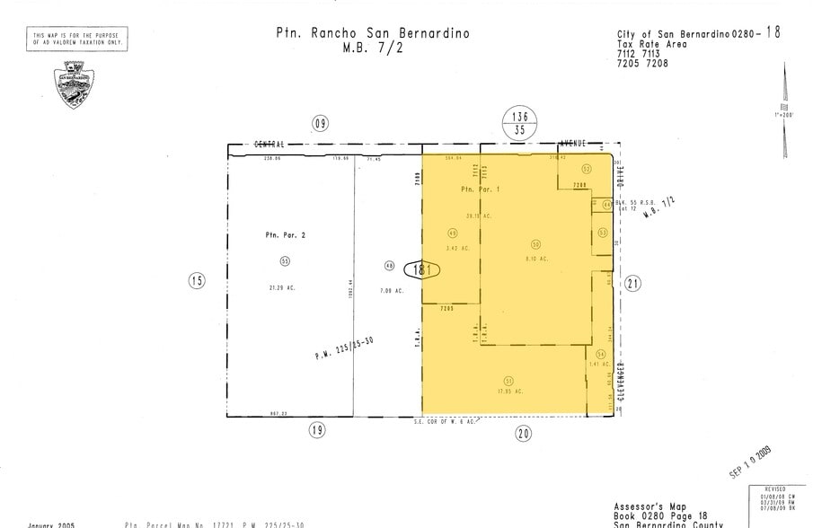 825 E Central Ave, San Bernardino, CA for lease - Plat Map - Image 2 of 5