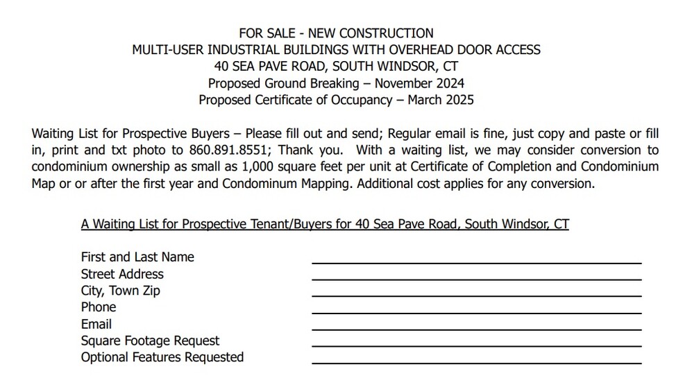 40 Sea Pave Rd, South Windsor, CT for lease - Building Photo - Image 2 of 7