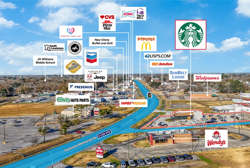 Veterans Memorial Drive & Odea Street, Abbeville, LA for sale - Aerial - Image 3 of 4