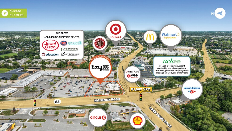 51 McHenry Rd, Buffalo Grove, IL for sale - Aerial - Image 1 of 4