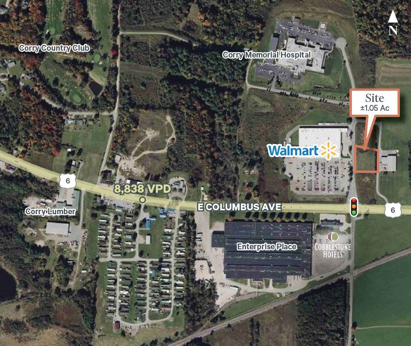 961 E Columbus Ave, Corry, PA for sale Aerial- Image 1 of 1