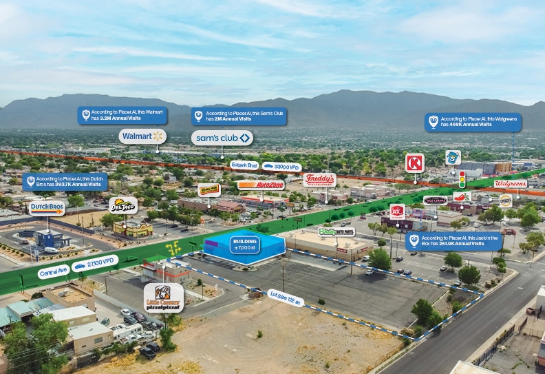 10026 Central Ave SE, Albuquerque, NM for lease - Aerial - Image 2 of 8